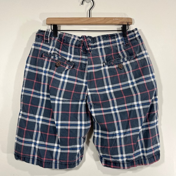 Carbon Men's 34x10 Navy Blue Plaid Bermuda Shorts - Picture 7 of 8